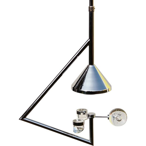 Lustre et loupe chromés vintage, 1980