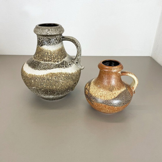 Image 1 of Paire de vases en céramique "Fat lava" de Scheurich, Allemagne, années 1970