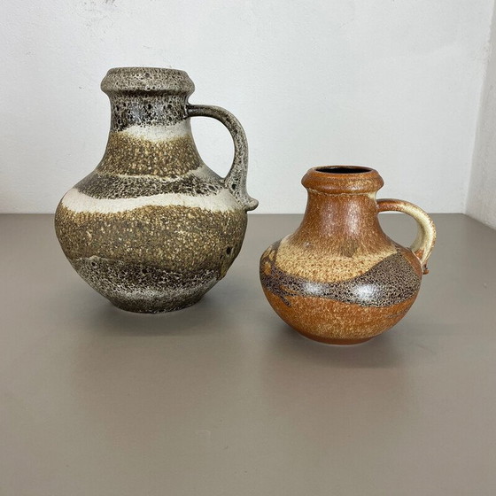 Image 1 of Paire de vases en céramique "Fat lava" de Scheurich, Allemagne, années 1970