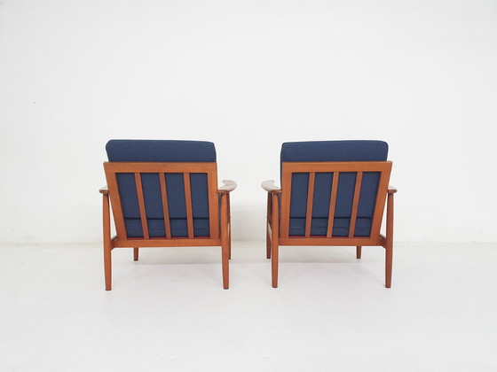 Image 1 of Ensemble de deux chaises longues modernes scandinaves, Danemark, 1960's