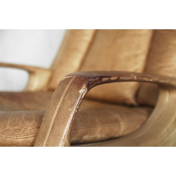 Image 1 of Paire de fauteuils en cuir pivotants vintage de Carl Straub, années 1950