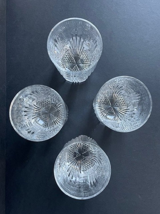 Image 1 of 4 verres à whisky / gobelets avec motif en verre