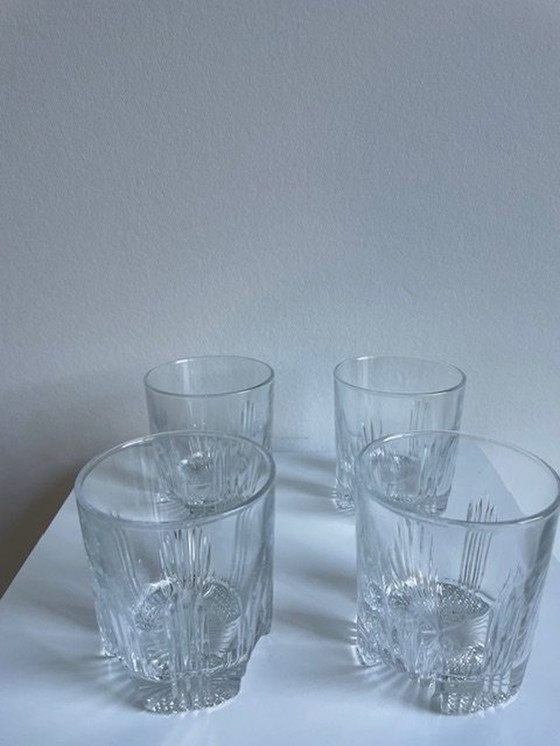 Image 1 of 4 verres à whisky / gobelets avec motif en verre