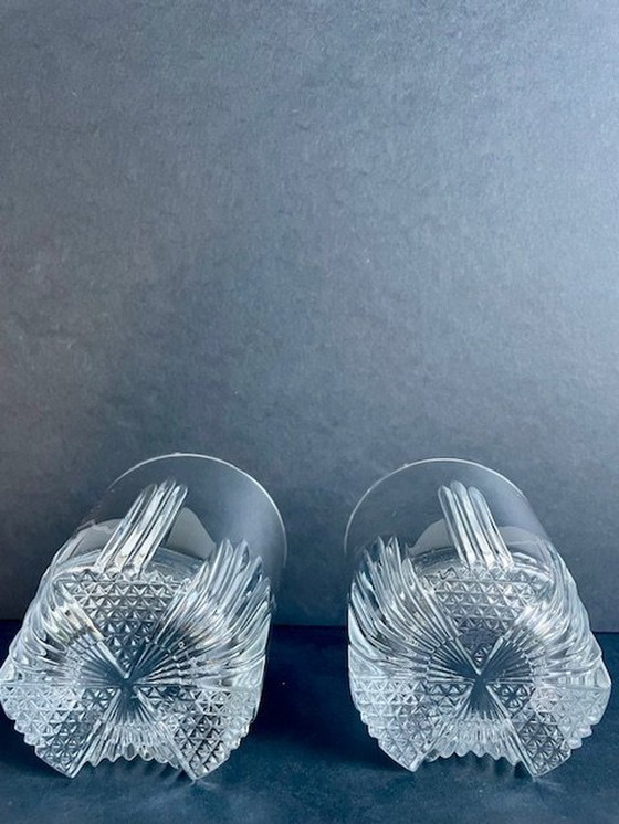 Image 1 of 4 verres à whisky / gobelets avec motif en verre