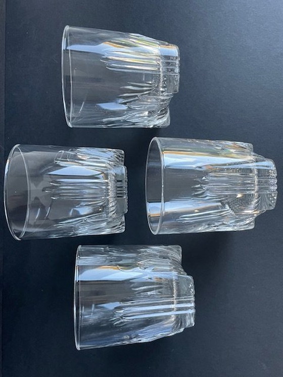 Image 1 of 4 verres à whisky / gobelets avec motif en verre