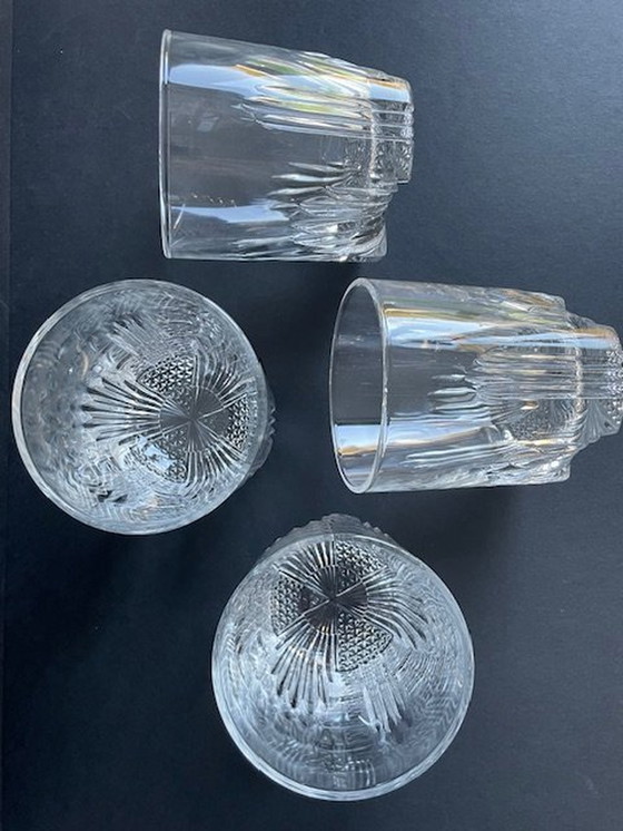 Image 1 of 4 verres à whisky / gobelets avec motif en verre