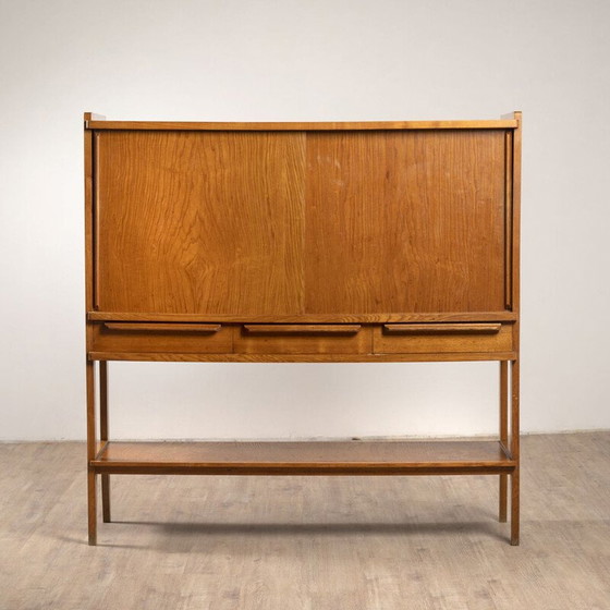 Image 1 of Buffet vintage en chêne à double porte coulissante, 1950