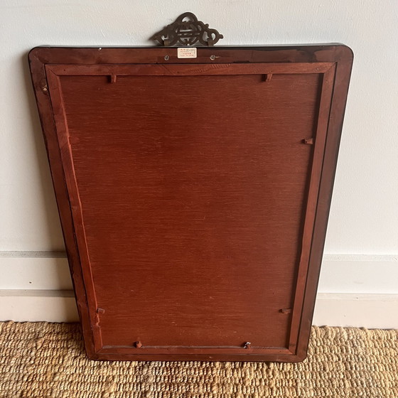 Image 1 of Peinture chinoise 'Back Glass' Eglomisé Femme Vintage avec Luth Vers 1900