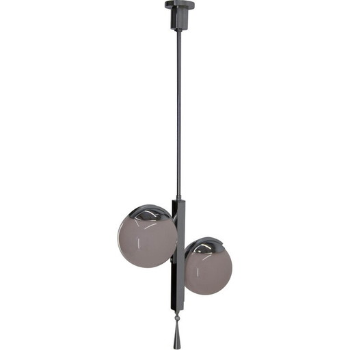 Lampe suspendue Vintage Art Deco en verre rose, 1930