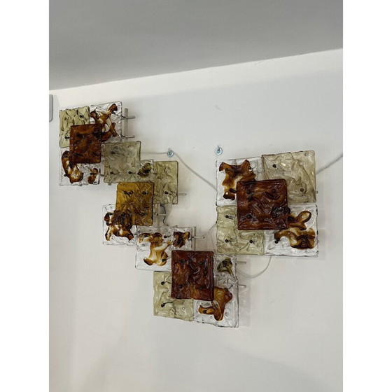 Image 1 of Ensemble de 4 lampes murales vintage en métal par Toni Zuccheri pour Venini, Italie 1970