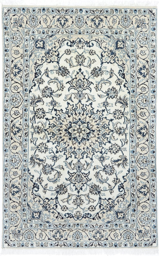 Tapis persan noué à la main original Naïn 12 La 198 X 120 Cm