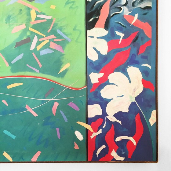 Image 1 of Peinture à l'huile vintage sur toile "kingfisher kotillion" par Richard Frank, 1980