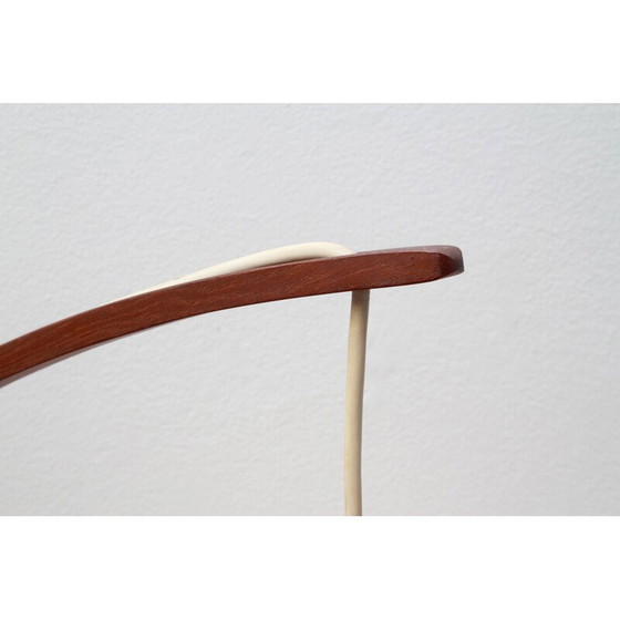 Image 1 of Lampe murale vintage boomerang en teck et verre opale, 1960s