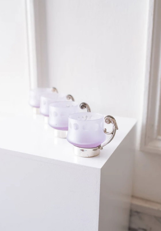 Image 1 of Verres lilas italiens vintage - Lot de 4
