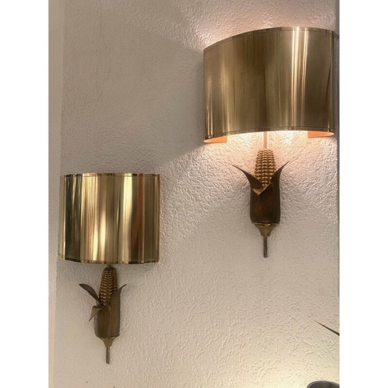 Image 1 of Paire d'appliques vintage en bronze et laiton de Maison Charles, 1970