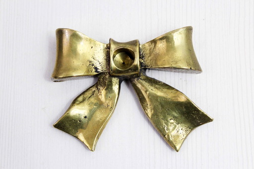 Bougeoir Noeud Papillon En Bronze 1960