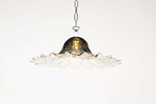 Lampe pendante italienne en verre