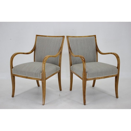 Paire de fauteuils vintage en bois de bouleau par Frits Henningsen, Danemark