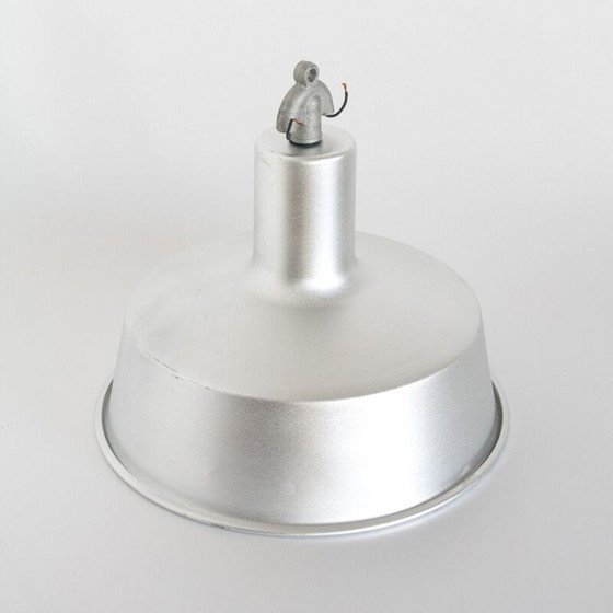 Image 1 of Vintage aluminium industrial style ceiling light Spain 1970s