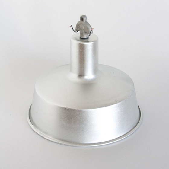 Image 1 of Vintage aluminium industrial style ceiling light Spain 1970s