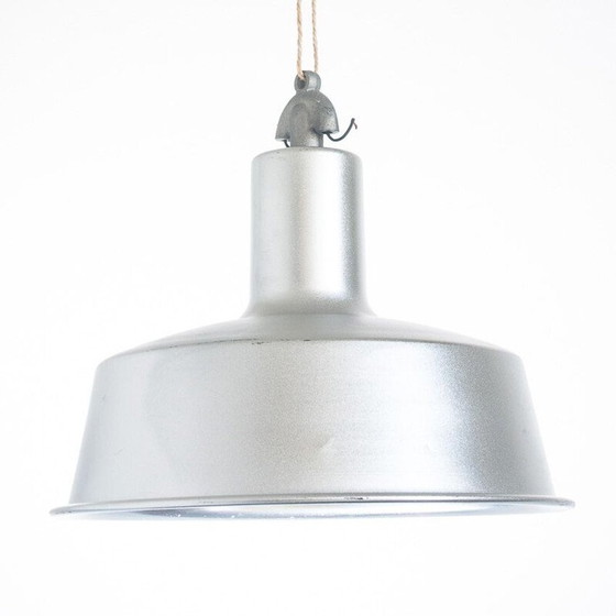 Image 1 of Vintage aluminium industrial style ceiling light Spain 1970s
