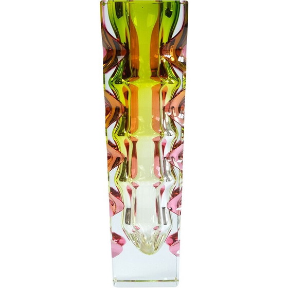 Image 1 of Vase vintage en verre rose par Oldrich Lipsky pour Novy Bor Exbor, Tchécoslovaquie 1964