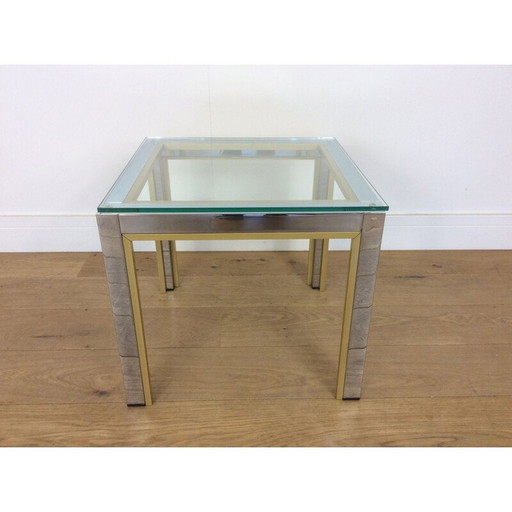 Table d'appoint vintage en verre Romeo Rega