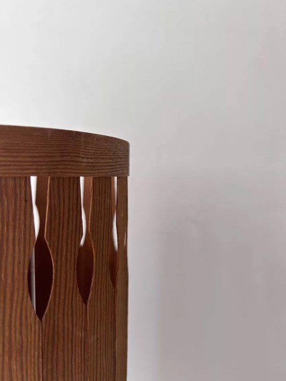 Image 1 of Lampe De Table En Lamelle De Pin, Suède 1970