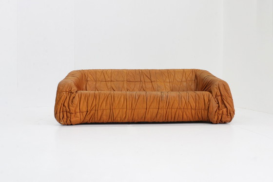 Image 1 of Piumino Canapé en cuir cognac par Jonathan De Pas , Italie 1970S