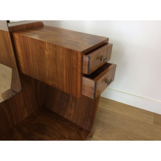 Image 1 of Table de toilette vintage en ronce de noyer, Grande-Bretagne 1930
