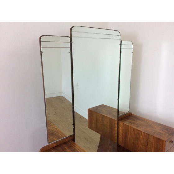 Image 1 of Table de toilette vintage en ronce de noyer, Grande-Bretagne 1930
