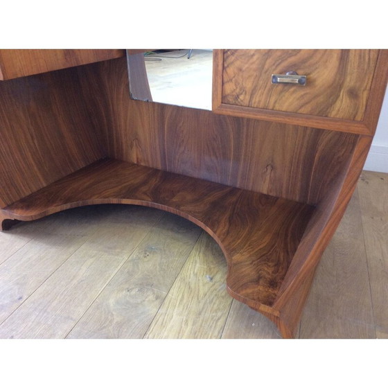 Image 1 of Table de toilette vintage en ronce de noyer, Grande-Bretagne 1930