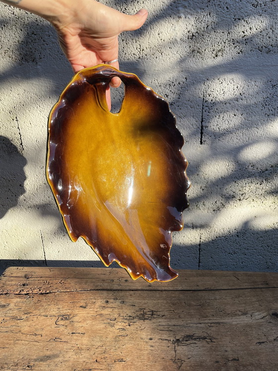 Image 1 of Grande Coupe En Barbotine Poet Laval 1970