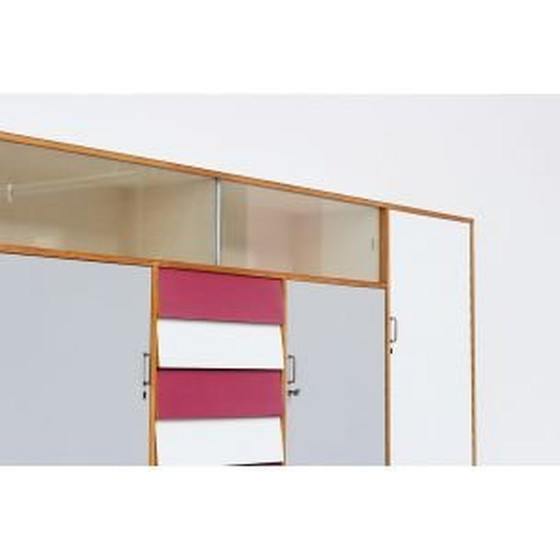 Image 1 of Buffet vintage en hêtre et formica rouge, 1950-1960