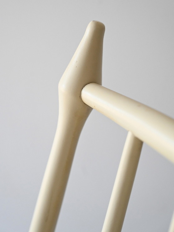 Image 1 of Fauteuil à bascule scandinave blanc Shabby Chic - Vintage Wooden Nordic Design