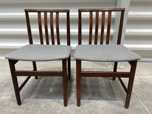 Ensemble de 2 chaises de salle à manger vintage en bois de teck