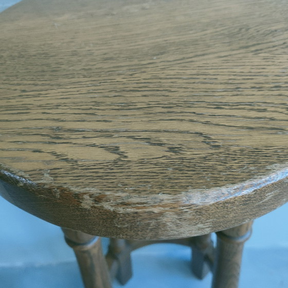 Image 1 of Tabourets de bar/colonnes en chêne vintage (ancien)