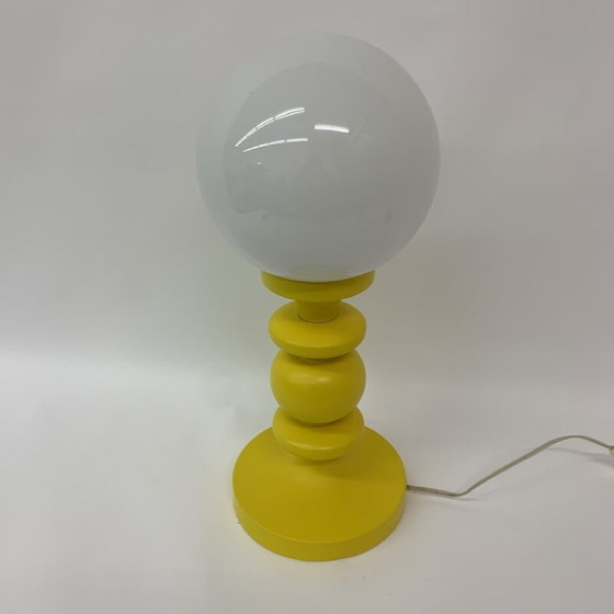 Image 1 of Lampe de table jaune de l'ère spatiale, 1970