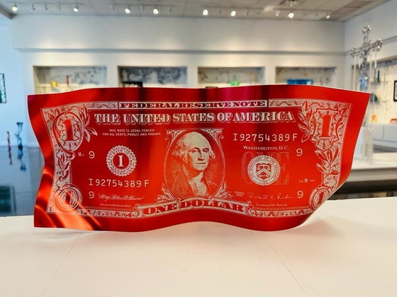 Image 1 of Sculpture Aluminium - Karl Lagasse - One Dollar Rosso Bianco