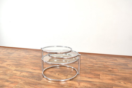 Image 1 of Table basse pivotante en chrome, style Milo Baughman, 1970S