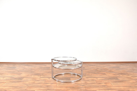 Image 1 of Table basse pivotante en chrome, style Milo Baughman, 1970S