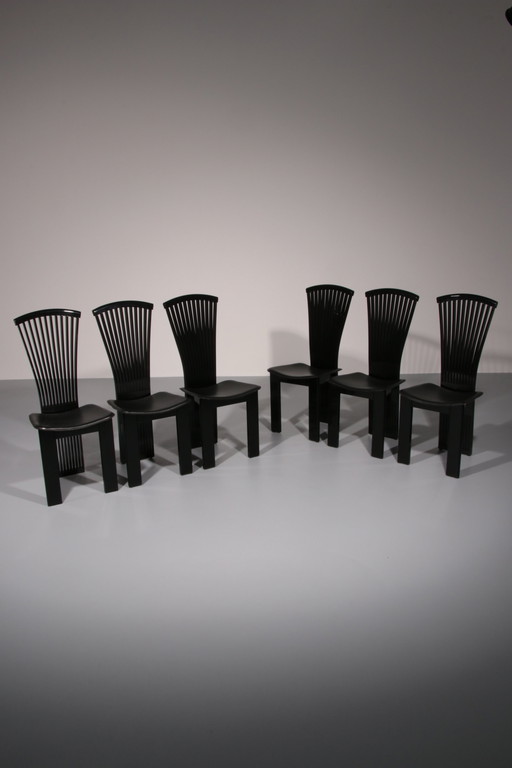 Chaises de salle à manger postmodernes de Pietro Costantini, Italie, années 1980,