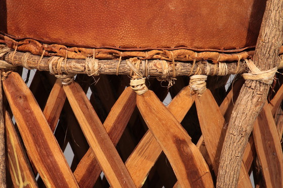 Image 1 of Art populaire Equipale Chaise en cuir d'autruche Mexique 1970