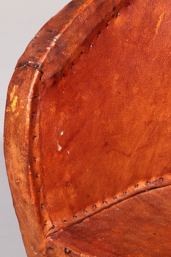 Image 1 of Art populaire Equipale Chaise en cuir d'autruche Mexique 1970