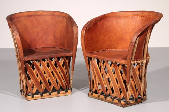 Image 1 of Art populaire Equipale Chaise en cuir d'autruche Mexique 1970