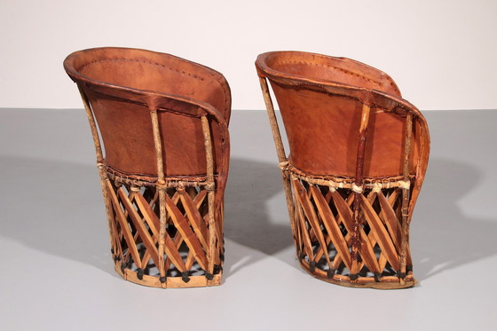 Image 1 of Art populaire Equipale Chaise en cuir d'autruche Mexique 1970