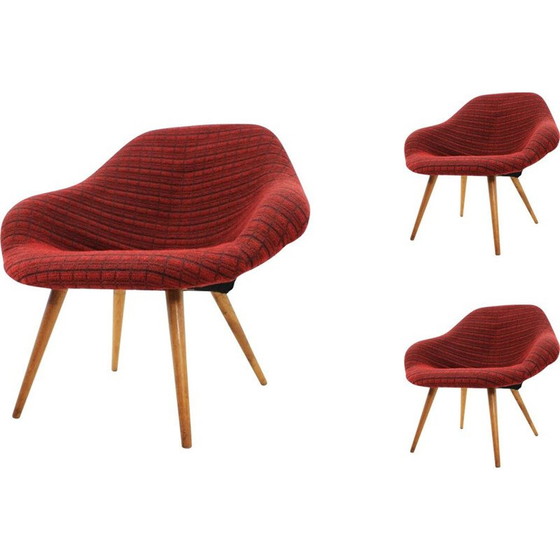 Image 1 of Ensemble de trois fauteuils en fibre de verre de Frantisek Jirak, 1970