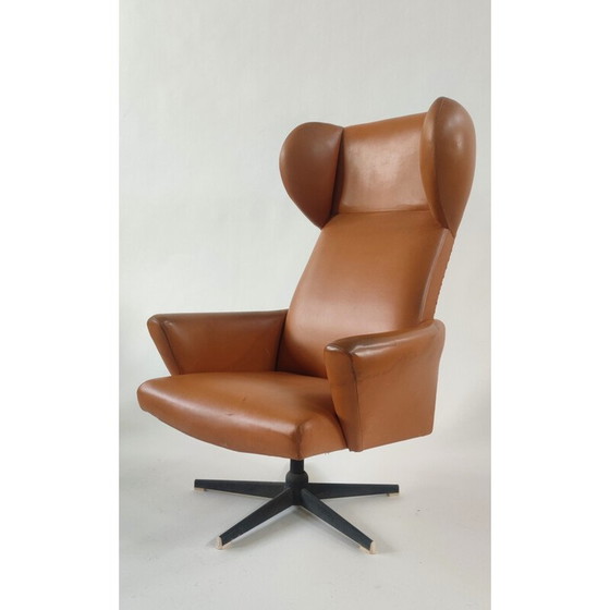 Image 1 of Fauteuil pivotant vintage de Dřevotvar Pardubice, Tchécoslovaquie 1970