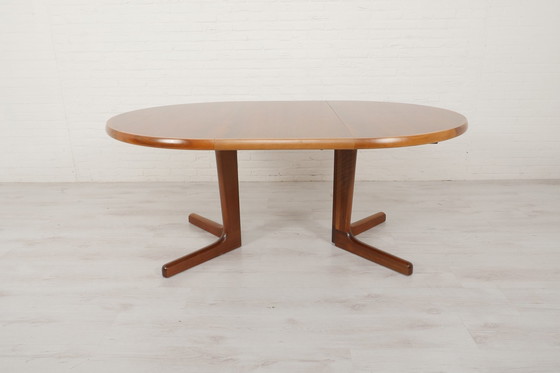 Image 1 of Table à manger ronde extensible vintage | Noyer | 119 à 319 cm
