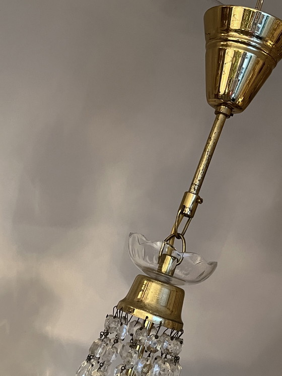 Image 1 of Lustre de poche en cristal Vintage Lampe pendante Lustre
